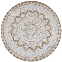 Tapis Jute tressé imprimé 90 cm rond 