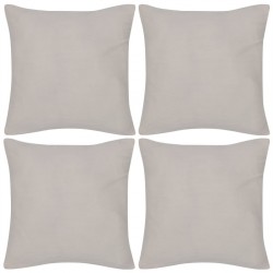 vidaXL Housses de coussin Coton 4 pcs Beige 40x40 cm 