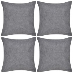 vidaXL Housses de coussin 4 pcs Aspect de lin Anthracite 40x40 cm  