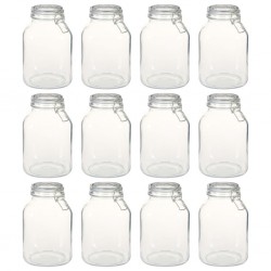 Pots en verre avec serrure 12 pcs 3 L 