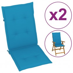 Coussins de chaise de jardin 2 pcs Bleu 120x50x4 cm 