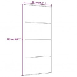 vidaXL Porte coulissante Verre ESG et aluminium 90x205 cm Blanc 