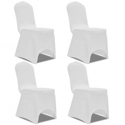 vidaXL Housse de chaise extensible 4 pcs Blanc 