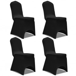 vidaXL Housse de chaise extensible 4 pcs Noir 