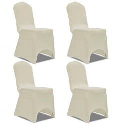 vidaXL Housse de chaise extensible 4 pcs crème 