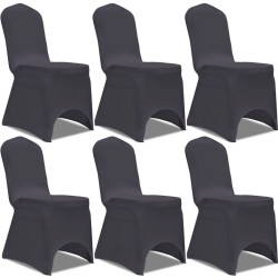 vidaXL Housse de chaise extensible 6 pcs anthracite 