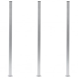 Poteaux de clôture 3 pcs Aluminium 185 cm 