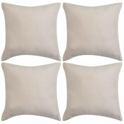 vidaXL Housse de coussin 4 pcs 40 x 40 cm Polyester Faux Daim Beige 