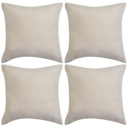 vidaXL Housse de coussin 4 pcs 50 x 50 cm Polyester Faux Daim Beige 