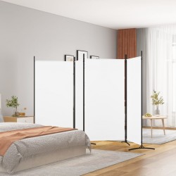 vidaXL Cloison de séparation 4 panneaux Blanc 346x180 cm Tissu 