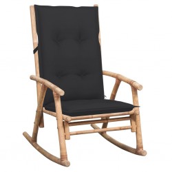Chaise à bascule avec coussin Bambou 