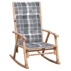 Chaise à bascule avec coussin Bambou 
